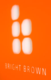 bright brown design office branding